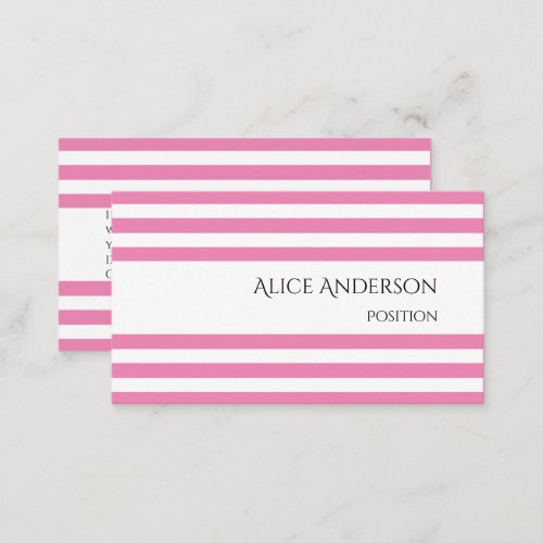 Simple Budget Pink Stripes Geometric Chic  Business Card