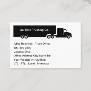 Simple Budget Truck Driver Shipping Theme Business Card