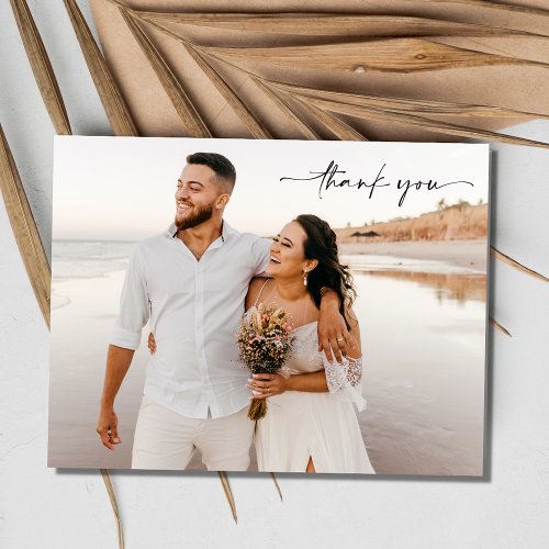 Simple Budget Wedding Photo Thank You Postcards