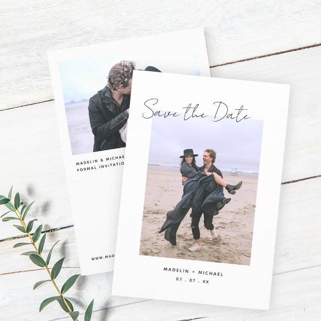 Simple Budget Wedding Save the Date Photo Card (Creator Uploaded)