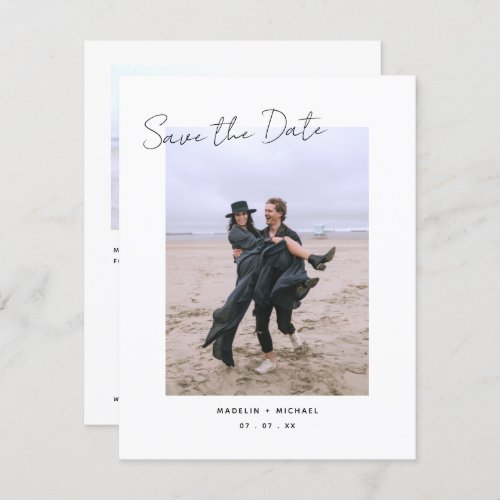 Simple Budget Wedding Save the Date Photo Card