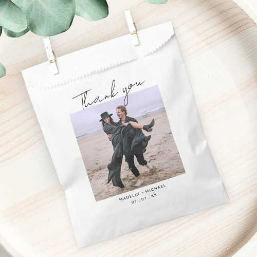 Simple Budget Wedding Thank you Script Photo Favor Bag