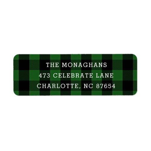 Simple Buffalo Plaid  Green  Label