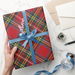 simple buffalo plaid Red Classic Pattern Tartan  Wrapping Paper