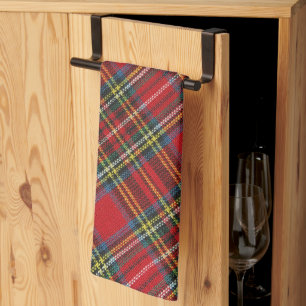 Simple Buffalo Plaid Red Tartan Scottish Pattern Kitchen Towel