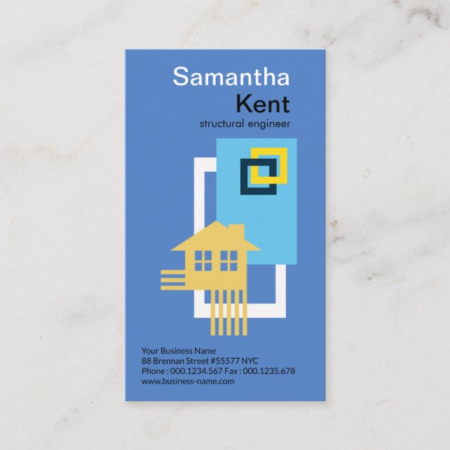 Simple Building Blocks Rebar Structural Engineer Business Card (Front)
