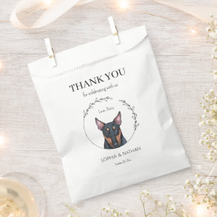 Simple Bull Terrie Dog Wedding Thank You Favor Bag