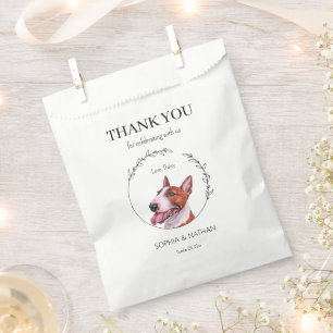 Simple Bull Terrie Dog Wedding Thank You Favor Bag