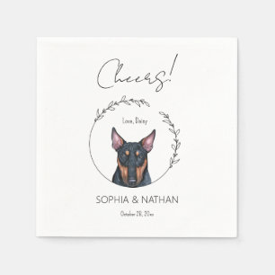 Simple Bull Terrier Dog Wedding Cocktail Napkins