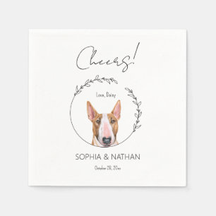 Simple Bull Terrier Dog Wedding Cocktail  Napkins