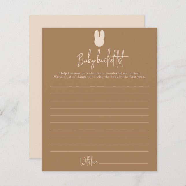Simple bunny Baby bucket list (Front/Back)