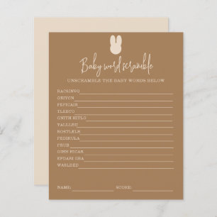 Simple bunny Baby Word Scramble Baby Shower Game