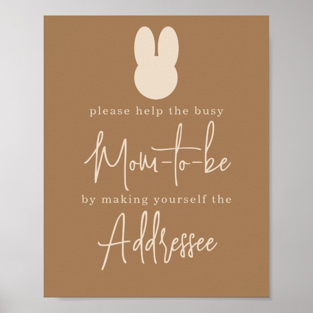 Simple Bunny Mom to be addressee Poster (Front)