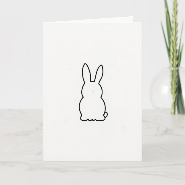 Simple Bunny Outline Card (Front)