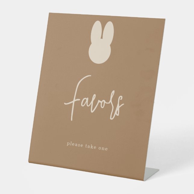 Simple Bunny Thank you / Favors Pedestal Sign (Front)