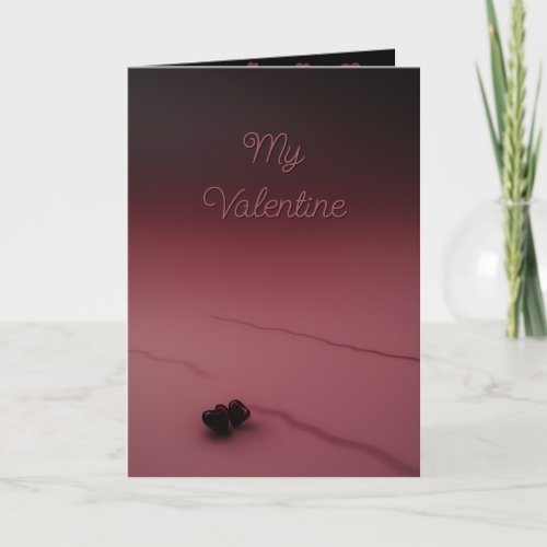 Simple Burgundy Beach Elegant Photo Valentine Card
