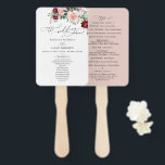Simple Burgundy Blush Floral Wedding Ceremony Hand Fan<br><div class="desc">Designed to coordinate with our Romantic Blooms collection,  this customizable Ceremony Program features watercolor burgundy and blush florals with greenery leaves paired with a classy serif font & elegant calligraphy text graphics. Matching items available.</div>