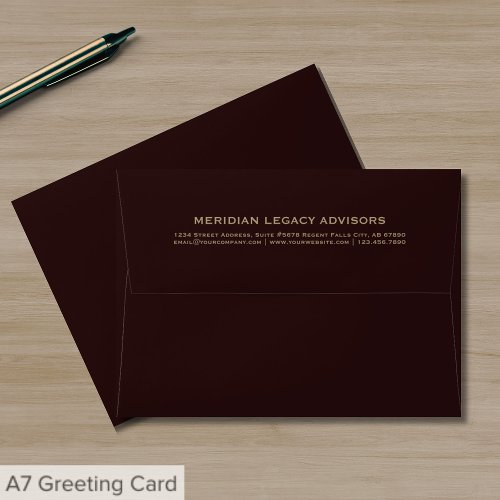 Simple Burgundy Classic Gold Typography Envelope