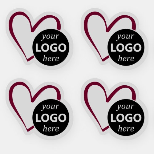 Simple Burgundy Heart Shape Logo Picture Template  Sticker