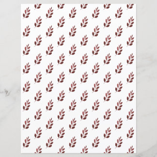 Simple Burgundy Leaf Scrapbook Paper Sheet