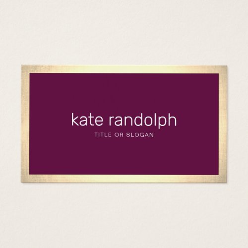 Simple Burgundy  Modern  Gold Border