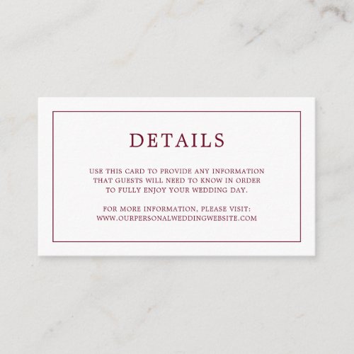 Simple Burgundy Monogram Elegant Wedding