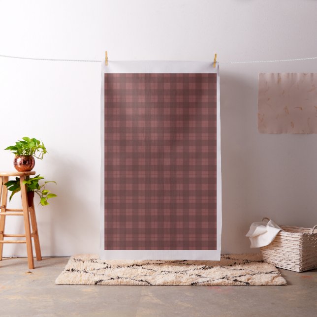 Simple Burgundy Plaid Fabric (In Situ)