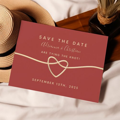 Simple Burgundy Red Wedding Save The Date