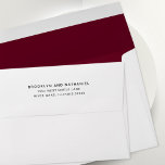 Simple Burgundy Return Address Lined Envelope<br><div class="desc">Simple solid color burgundy lined envelope with a return address on the back flap. A variety of colors available for any celebration,  event or holiday.</div>