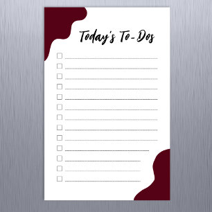 Simple Burgundy To‑Do List Magnetic Dry Erase Sheet