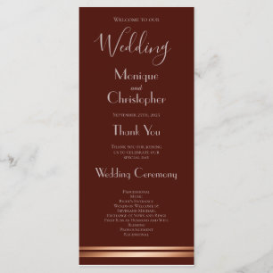 Simple Burgundy Wedding Program