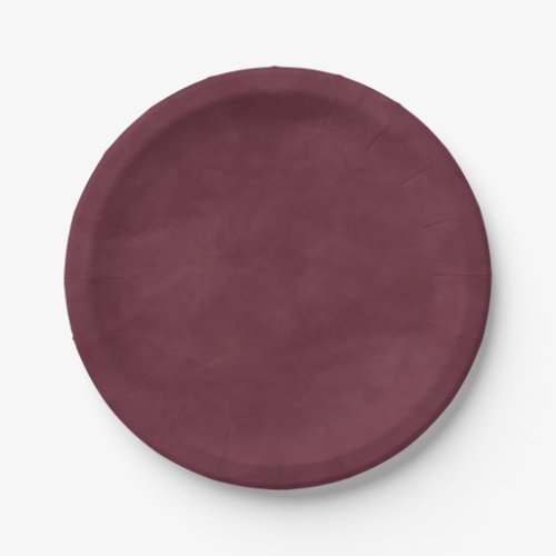 Simple Burgundy Wine Color Editable Watercolor Paper Plates