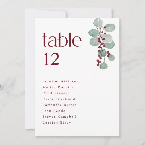 Simple Burgundy Winter Wedding Seating Chart Cards Zazzle simple-burgundy-winter-wedding-seating-chart-cards-zazzle