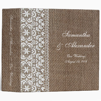 Simple Burlap and Lace Binder