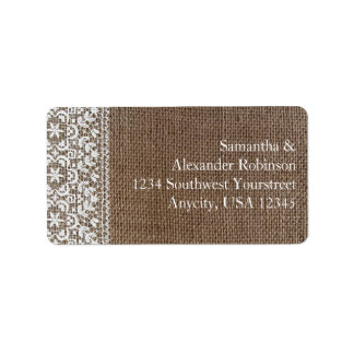 Simple Burlap and Lace Label