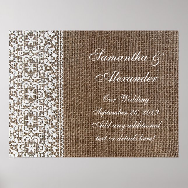Simple Burlap and Lace Poster (Front)