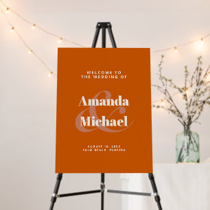 Simple Burnt Orange Modern Minimalist Welcome Foam Board