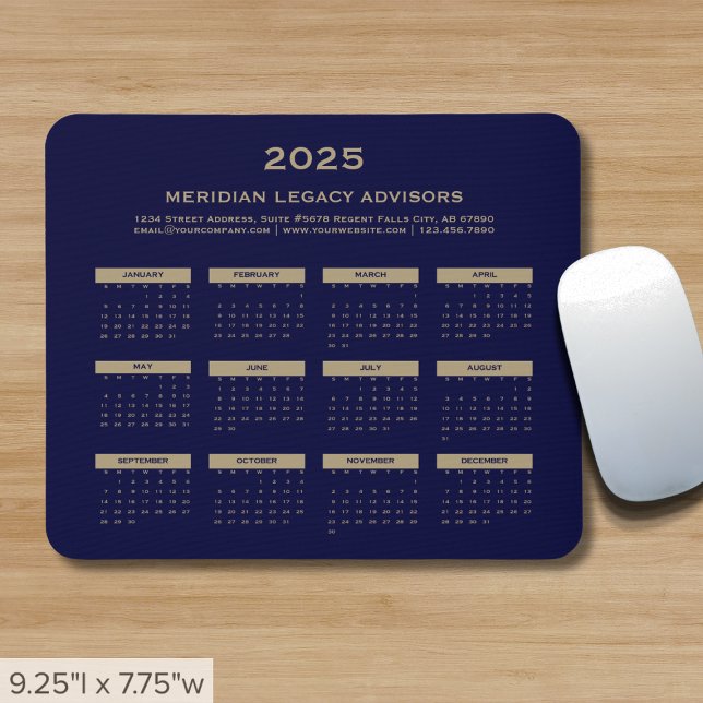 Simple Business 2025 Calendar Mouse Pad (Creator Uploaded)