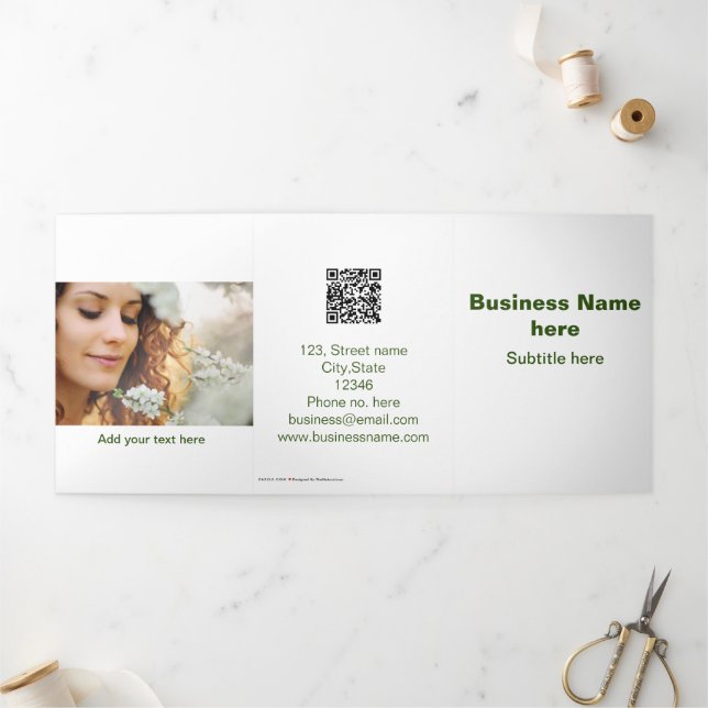 simple business add your name text menu brochure (Outside)