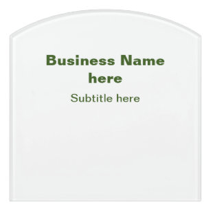 simple business add your name text q r code door sign