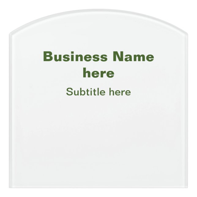 simple business add your name text q r code door sign (Contour Front)