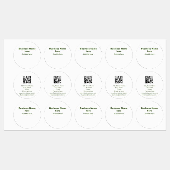 simple business add your name text q r code labels (Sheet)