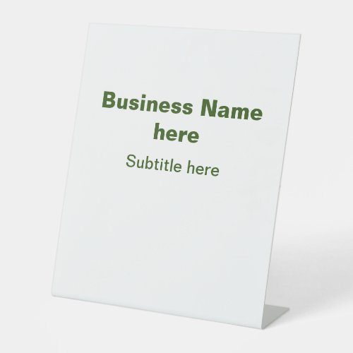 simple business add your name text q r code pedestal sign