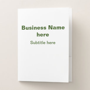 simple business add your name text q r code pocket folder