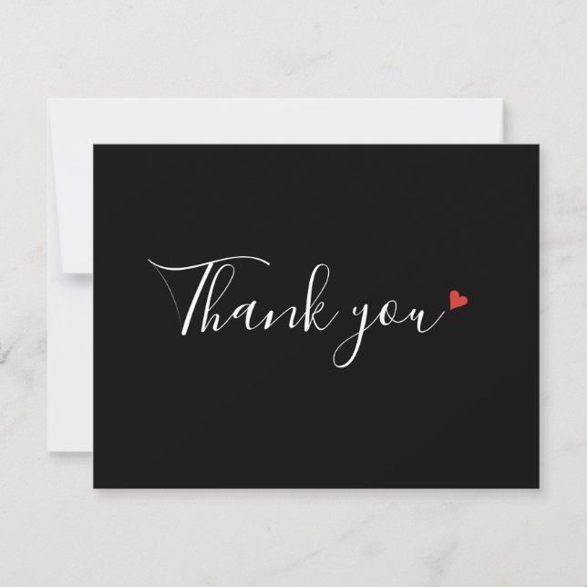 Simple Business Black and White Thank You Card (Front)