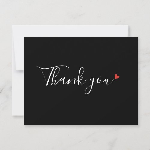 Simple Business Black and White Thank You Card