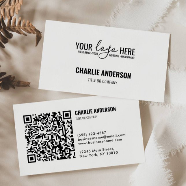 Simple Business Branding Company Logo QR Code Business Card (Creator Uploaded)