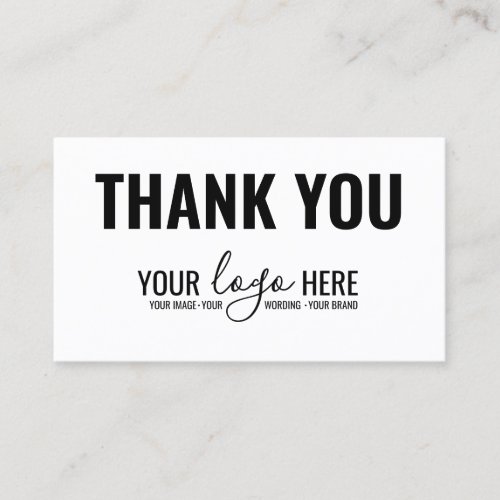 Simple Business Branding Company Logo Thank You Business Card