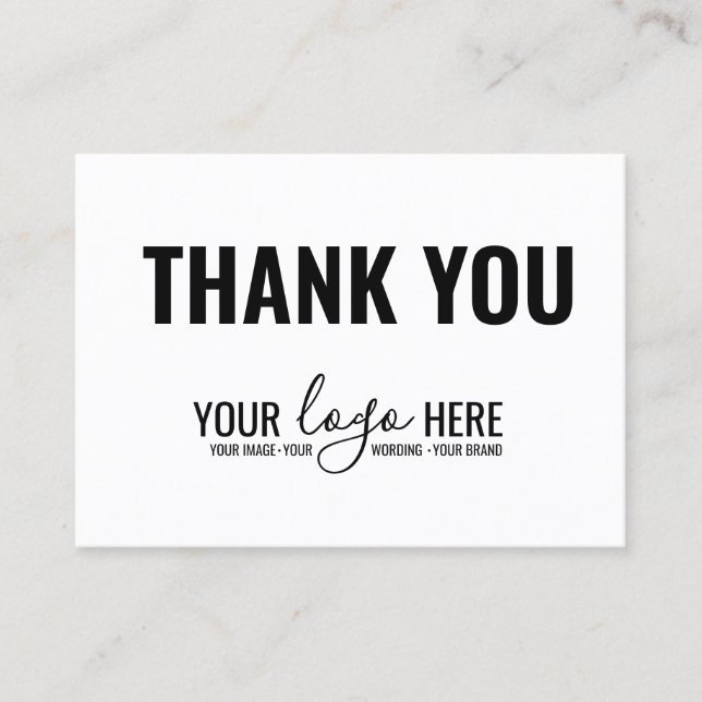 Simple Business Branding Company Logo Thank You Card (Front)