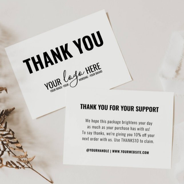 Simple Business Branding Company Logo Thank You Card (Creator Uploaded)